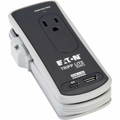 Alternate-Image8 Image for Eaton Tripp Lite Series Protect It! 2-Outlet Travel-Size Surge Protector - 5-15R Outlets, USB-C and USB-A Ports, 5-15P Input, Black