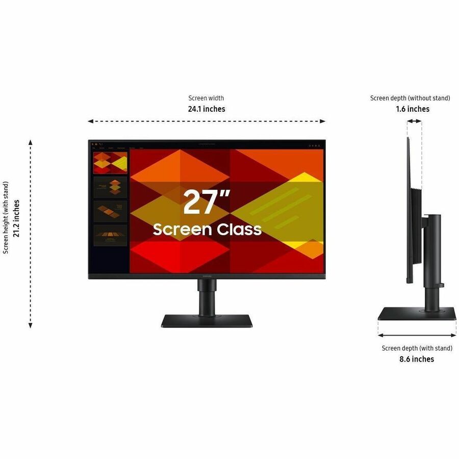 Alternate-Image1 Image for Samsung Essential S4 S27D402GAN 27" Class Full HD LCD Monitor - 16:9 - Black