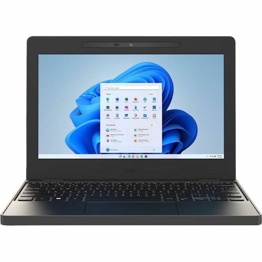 Front Image for Acer TravelMate B3 11 B311-34 TMB311-34-C6MZ 11.6" Notebook - HD - 60 Hz - Intel N-Series N150 - 4 GB - 128 GB Flash Memory - English Keyboard - Black