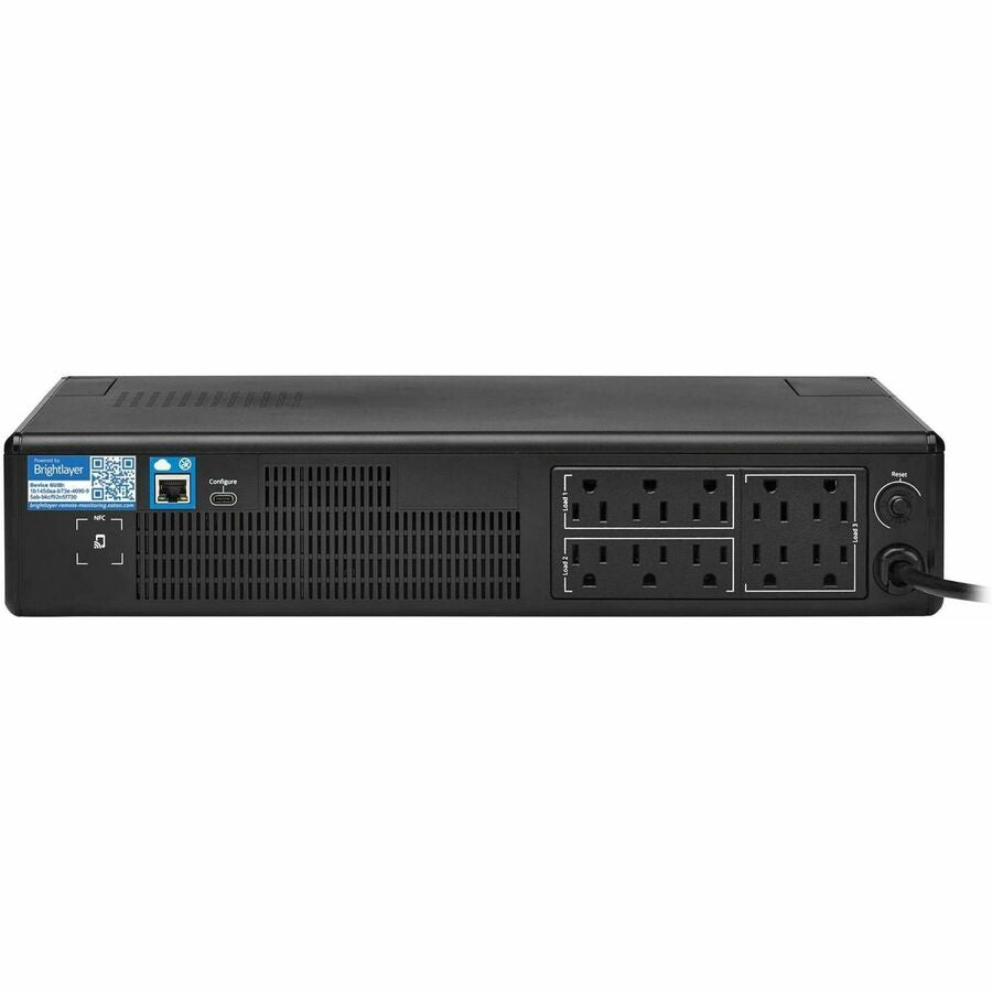 Rear Image for Eaton Tripp Lite Series 1000VA 750W 120V Line-Interactive Cloud-Connected UPS with Remote Monitoring - 10 NEMA 5-15R Outlets (Surge and Battery Backup), LCD, 5-15P Plug, 2U Rack/Tower
