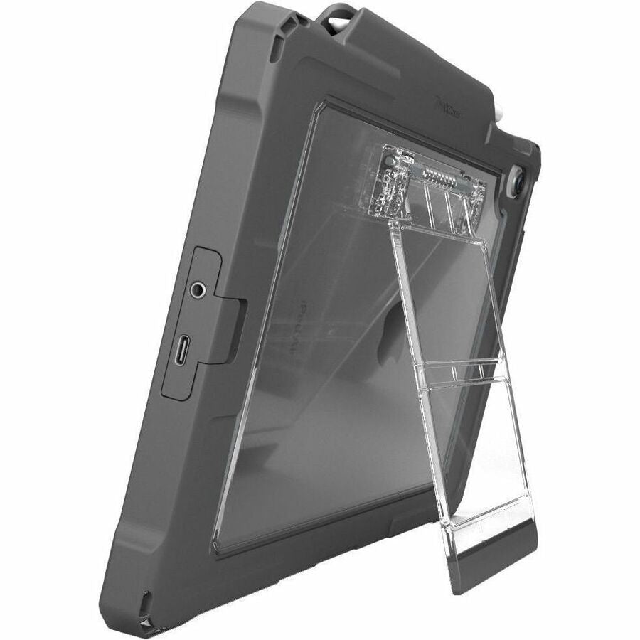 Bottom Image for MAXCases Shield Extreme-X2 for iPad 10 10.9" w/3.5 mm Adapter and Tamper-Resistant Design (2022) (Black Bezel-Gray Case)