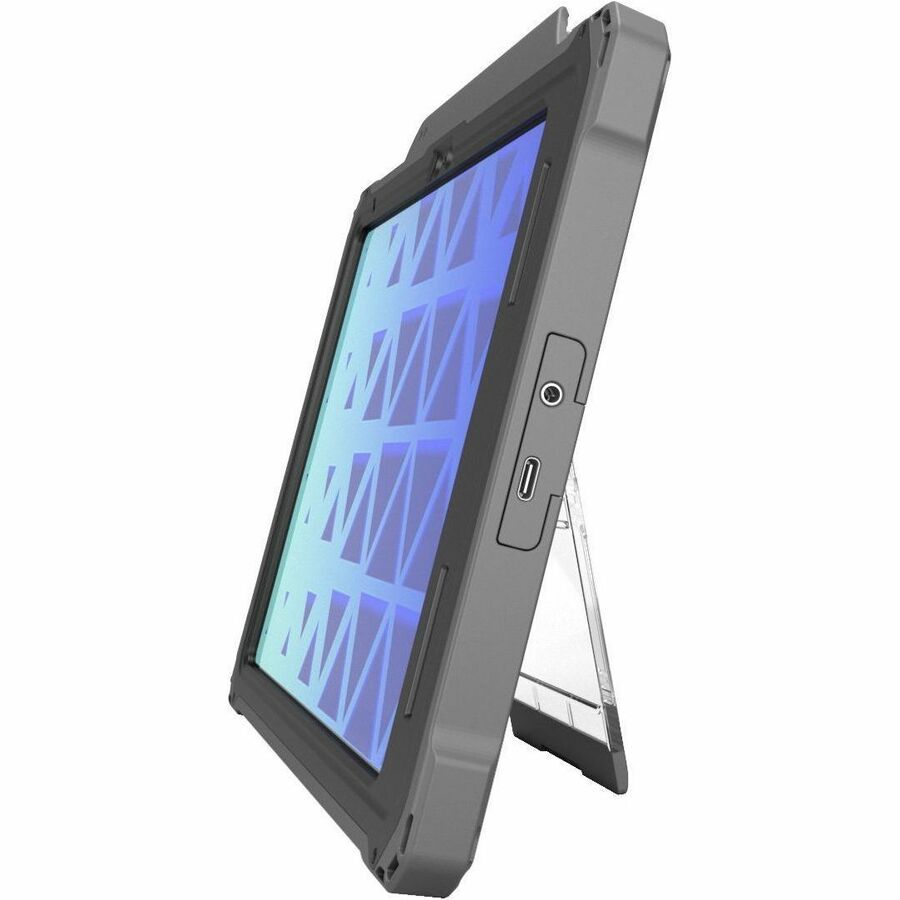Alternate-Image8 Image for MAXCases Shield Extreme-X2 for iPad 10 10.9" w/3.5 mm Adapter and Tamper-Resistant Design (2022) (Black Bezel-Gray Case)
