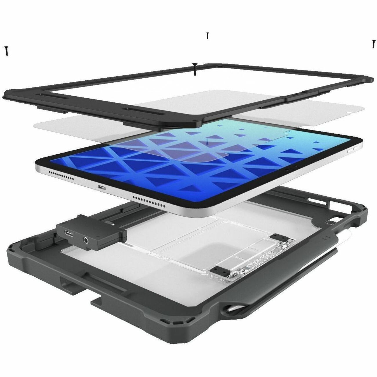 Main Image for MAXCases Shield Extreme-X2 for iPad 10 10.9" w/3.5 mm Adapter and Tamper-Resistant Design (2022) (Black Bezel-Gray Case)