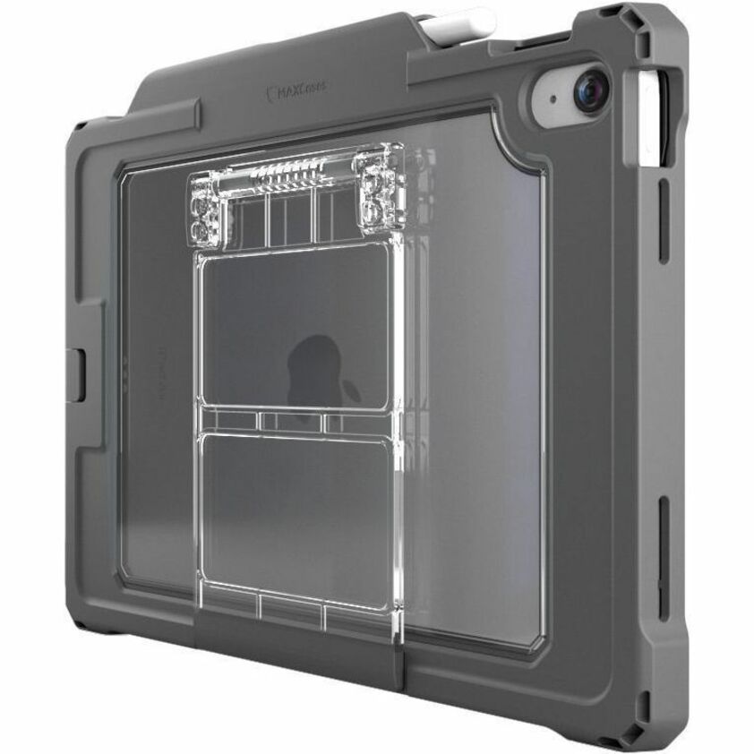 Top Image for MAXCases Shield Extreme-X2 for iPad 10 10.9" w/3.5 mm Adapter and Tamper-Resistant Design (2022) (Black Bezel-Gray Case)