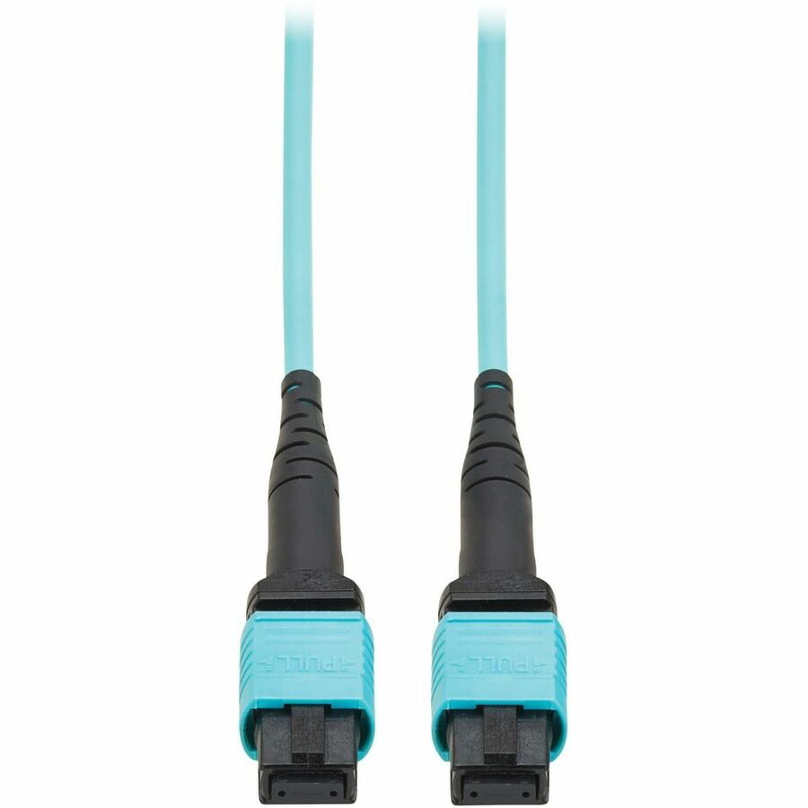 Alternate-Image2 Image for Eaton Tripp Lite Series 100G Multimode 50/125 OM4 Fiber Optic Cable (12F MPO/MPO-PC F/F), Type-A Polarity, OFNP, Aqua, 2 m (6.6 ft.), TAA