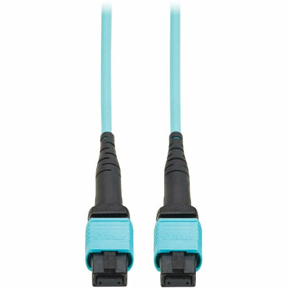 Alternate-Image2 Image for Eaton Tripp Lite Series 100G Multimode 50/125 OM4 Fiber Optic Cable (12F MPO/MPO-PC F/F), Type-A Polarity, OFNP, Aqua, 2 m (6.6 ft.), TAA