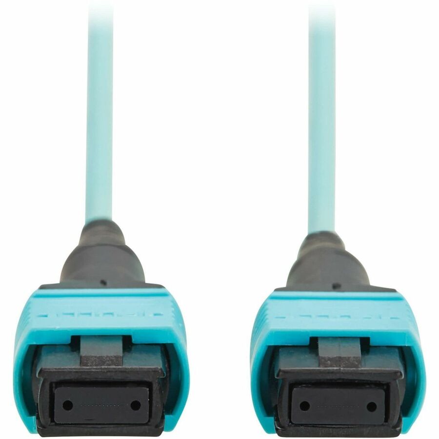 Alternate-Image3 Image for Eaton Tripp Lite Series 100G Multimode 50/125 OM4 Fiber Optic Cable (12F MPO/MPO-PC F/F), Type-A Polarity, OFNP, Aqua, 2 m (6.6 ft.), TAA
