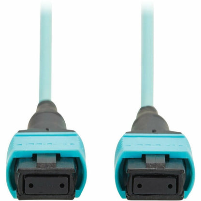 Alternate-Image3 Image for Eaton Tripp Lite Series 100G Multimode 50/125 OM4 Fiber Optic Cable (12F MPO/MPO-PC F/F), Type-A Polarity, OFNP, Aqua, 2 m (6.6 ft.), TAA