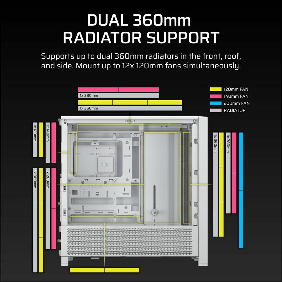 Alternate-Image8 Image for Corsair FRAME 4000D Modular Mid-Tower PC Case - White