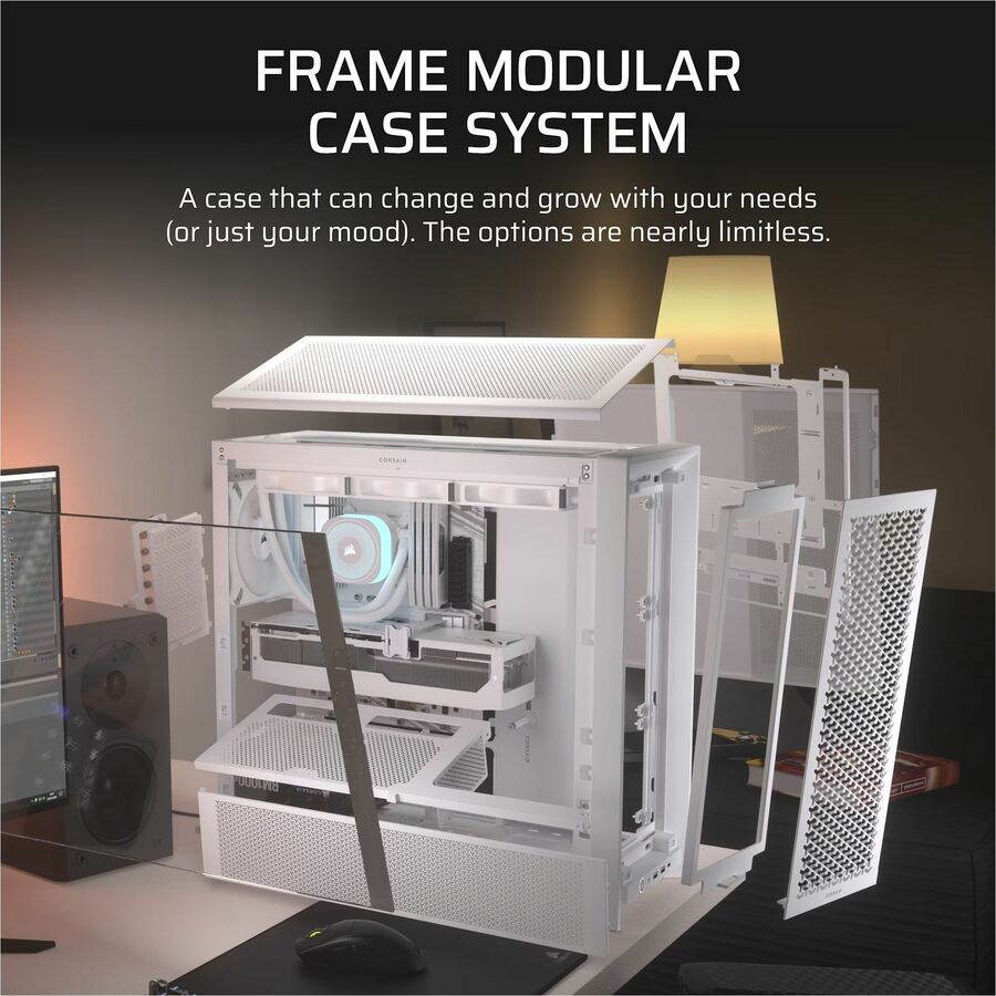 Alternate-Image6 Image for Corsair FRAME 4000D Modular Mid-Tower PC Case - White