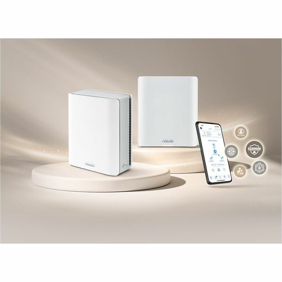 Alternate-Image2 Image for Asus ZenWiFi BT6 BT6(W-3-PK) Wi-Fi 7 IEEE 802.11 a/b/g/n/ac/ax/be Ethernet Wireless Router