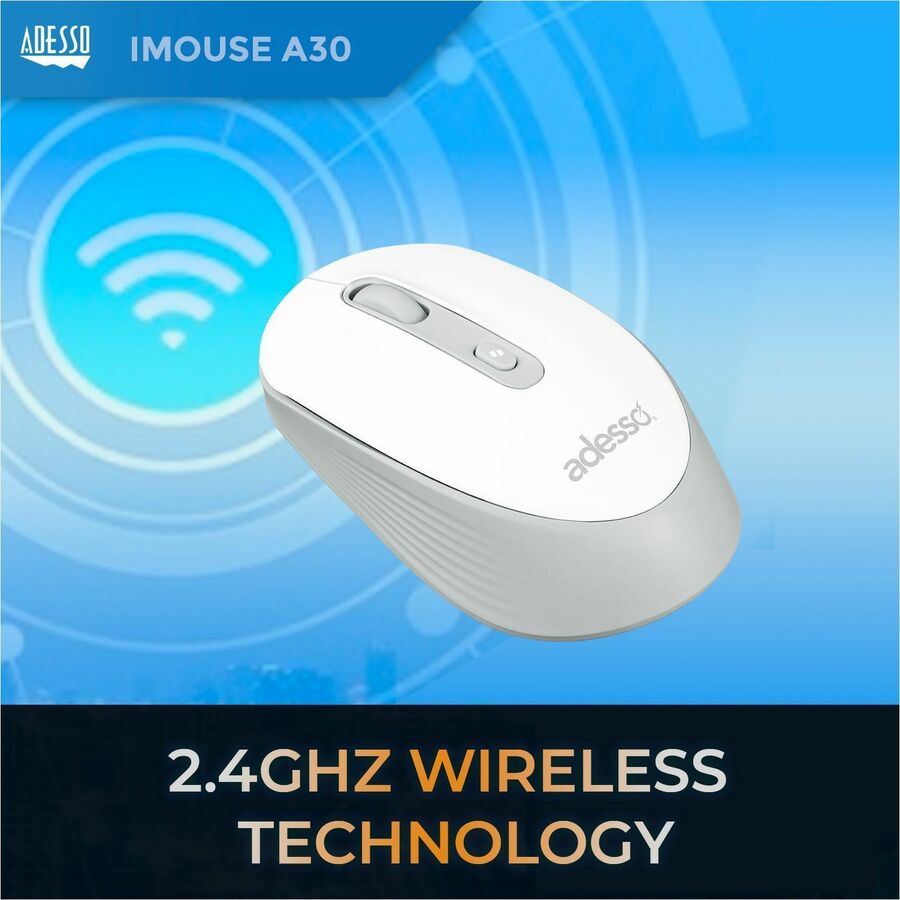 Alternate-Image8 Image for Adesso Wireless Mouse with AI CoPilot Shortcut Button (White)