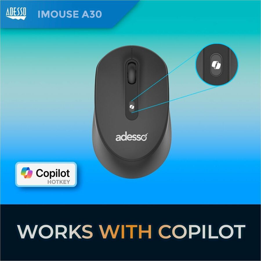 Alternate-Image5 Image for Adesso iMouse A30B Wireless Mouse with AI CoPilot Shortcut Button