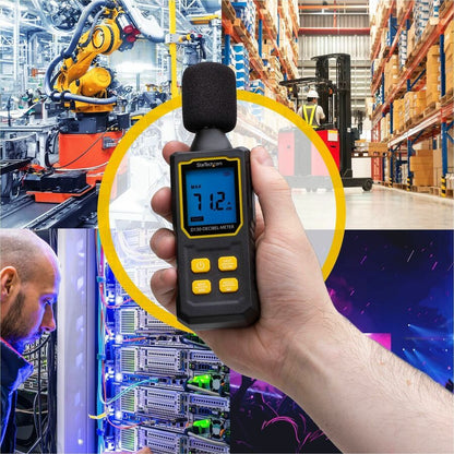 Alternate-Image4 Image for StarTech.com Handheld Digital Sound Meter w/Large LCD, Noise/Decibel Level Reader for Server Rooms/Offices, Audio Monitor, 30-130dBA Range