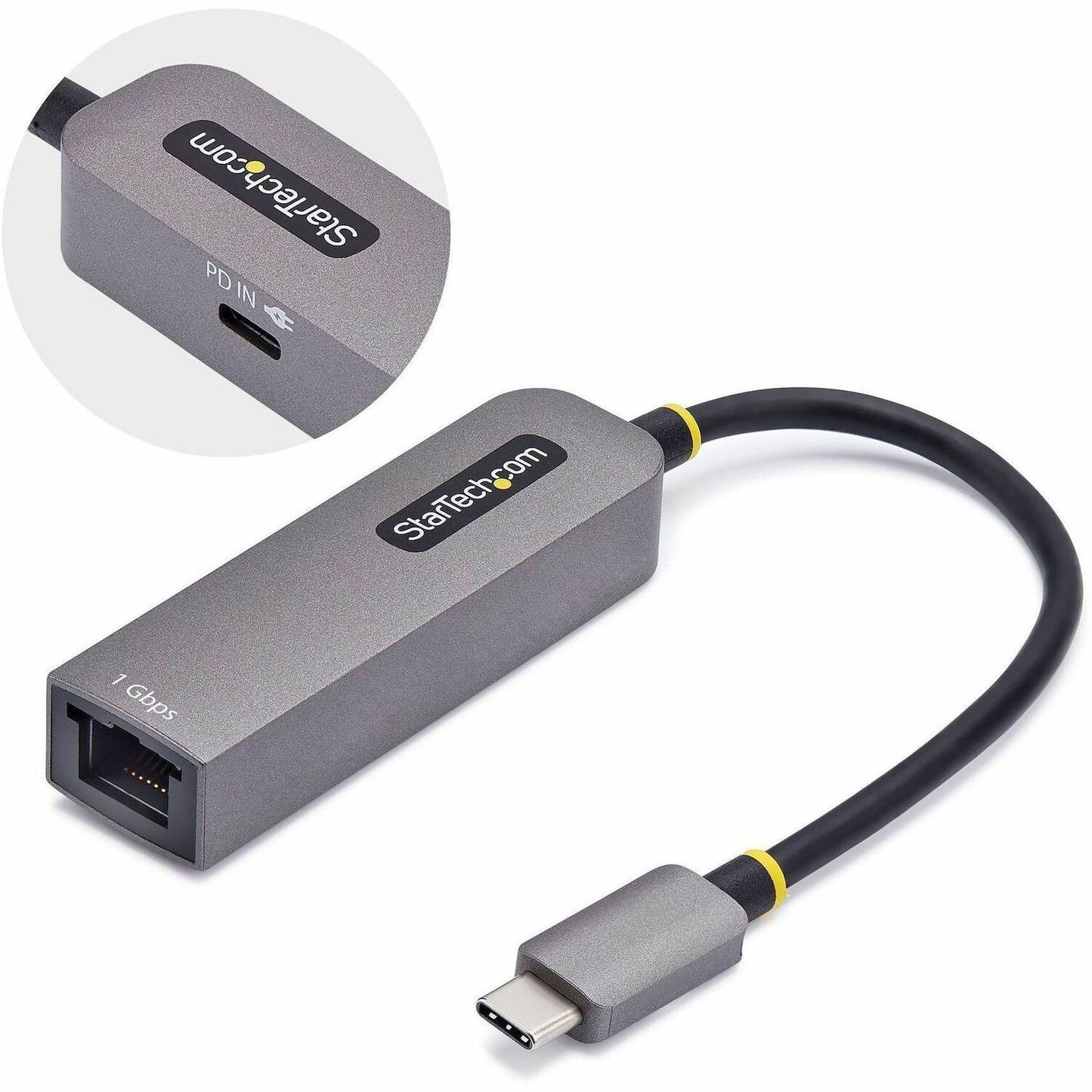 Main Image for StarTech.com USB-C to Ethernet Adapter, 100W PD Pass-Through, NIC, USB 3.0 Type-C 1Gbps Multi Speed Network, USB 3.1 RJ45, Windows & Mac