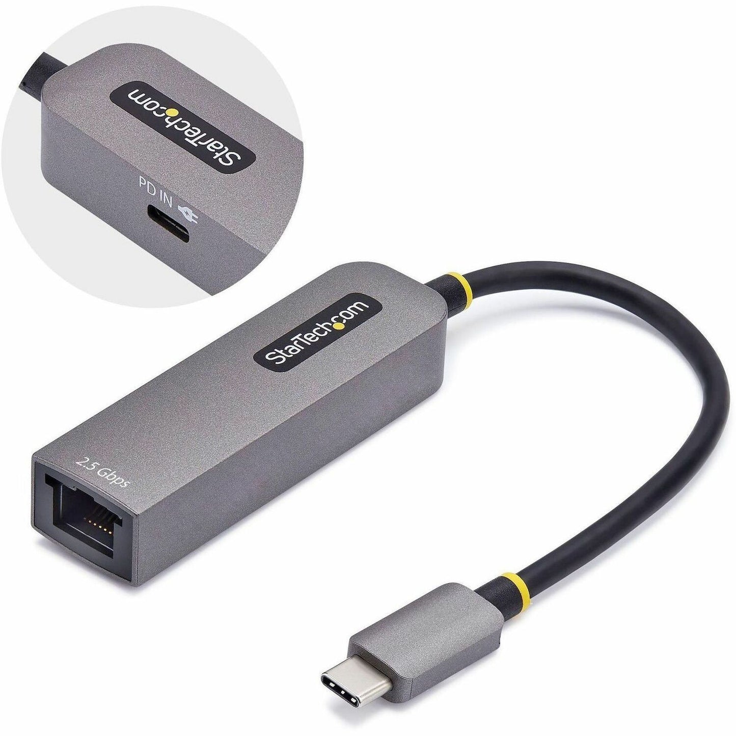 Main Image for StarTech.com 2.5GbE USB-C to Ethernet Adapter, 100W PD Pass-Through, NBASE-T NIC, USB 3.0 Type-C 2.5/1G Multi Speed Network, USB 3.1 RJ45
