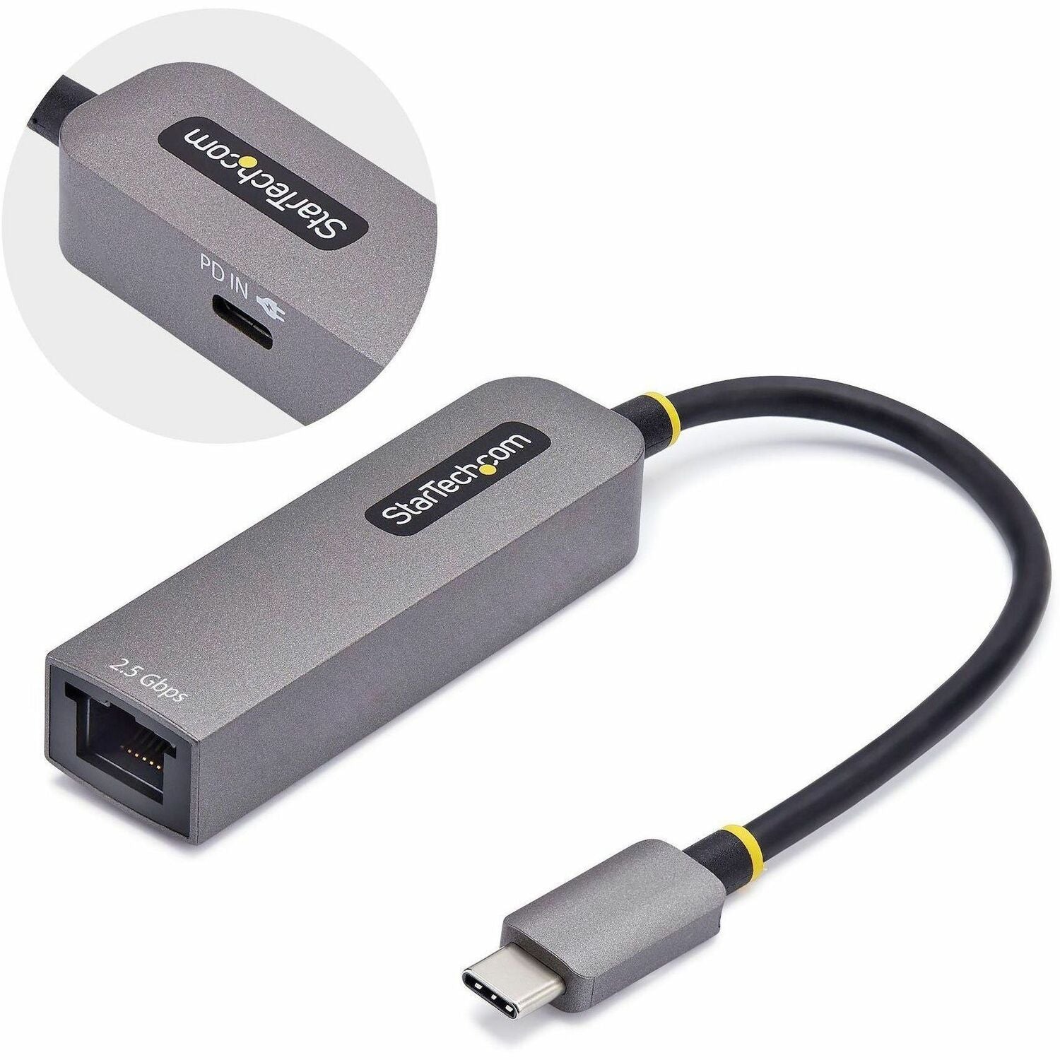 Main Image for StarTech.com 2.5GbE USB-C to Ethernet Adapter, 100W PD Pass-Through, NBASE-T NIC, USB 3.0 Type-C 2.5/1G Multi Speed Network, USB 3.1 RJ45