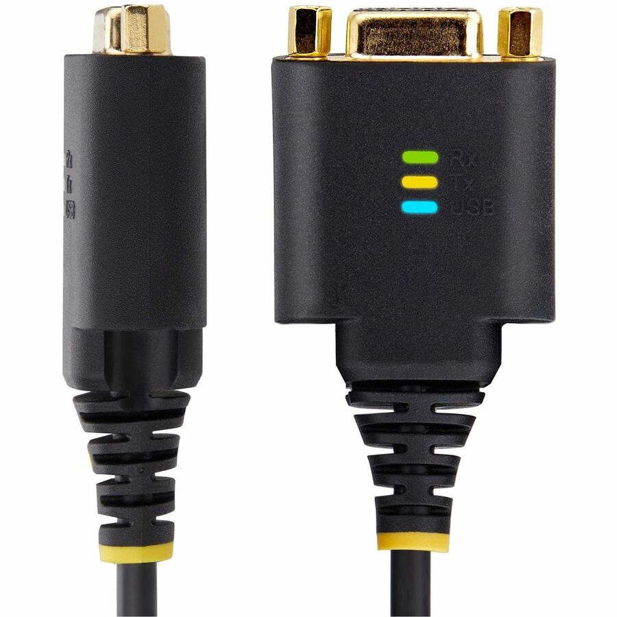 Alternate-Image2 Image for StarTech.com 1ft/30cm USB to Null Modem Serial Adapter Cable, COM Retention, FTDI, RS232, Changeable DB9 Nuts/Screws, Windows/macOS/Linux