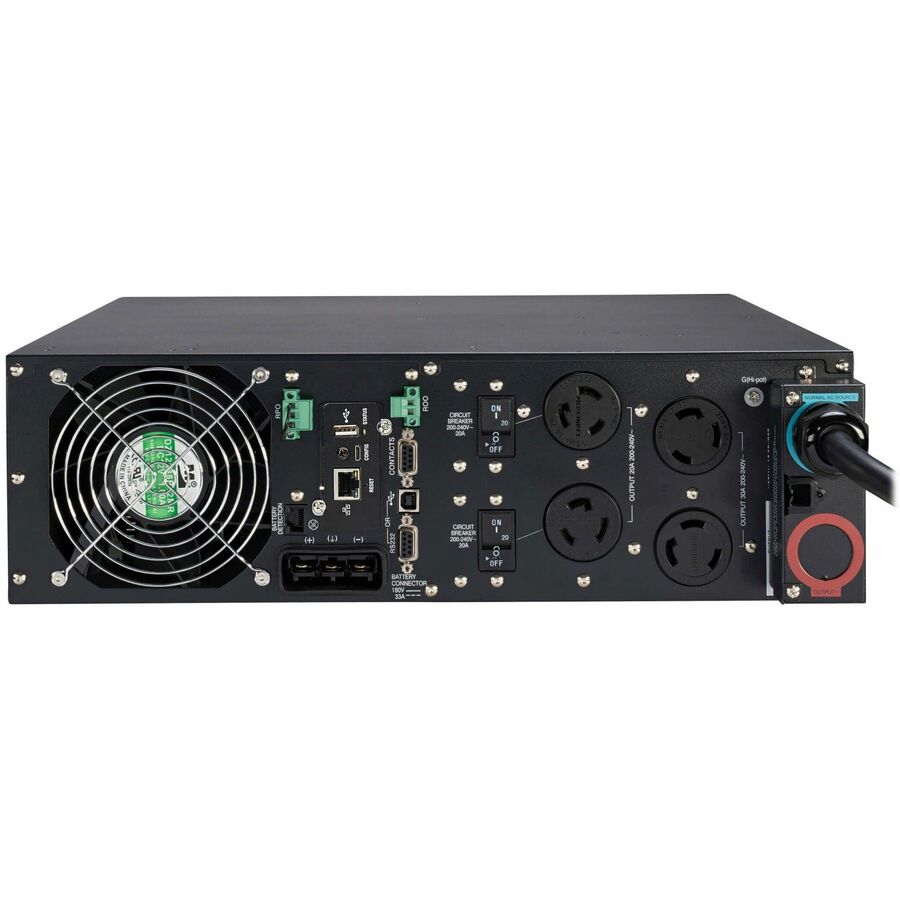 Rear Image for Eaton Tripp Lite Series SmartOnline 6000VA 5400W 208V Online Double-Conversion UPS - 2 L6-20R and 2 L6-30R Outlets, L6-30P Input, Network Card Included, Extended Run, 3U Rack/Tower, TAA