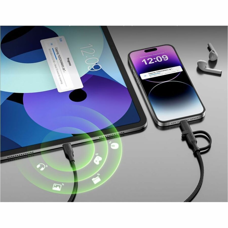 Alternate-Image5 Image for Belkin BoostCharge Pro 2-in-1 Cable with USB-C and Lightning Connector