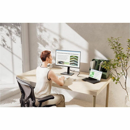 Life-Style Image for ViewSonic VG2758-2K 27 Inch 1440p IPS Docking Monitor with Advanced Ergonomics, 100W USB C, 5-port USB Hub, HDMI, DisplayPort, and Daisy Chain for Home and Office