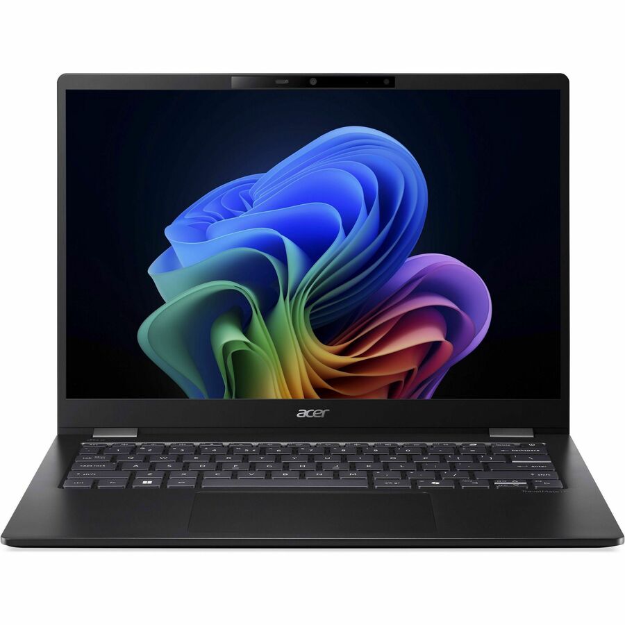 Front Image for Acer TravelMate P6 14 AI P614-54T TMP614-54T-79DF 14" Touchscreen Copilot+ PC Notebook - WUXGA - 60 Hz - Intel Core Ultra 7 258V - 32 GB - 1 TB SSD - English Keyboard - Black