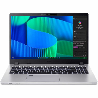 Front Image for Acer TravelMate P2 15 P215-55 TMP215-55-59QK 15.6" Notebook - Full HD - 60 Hz - Intel Core 5 120U - 16 GB - 512 GB SSD - English Keyboard - Silver
