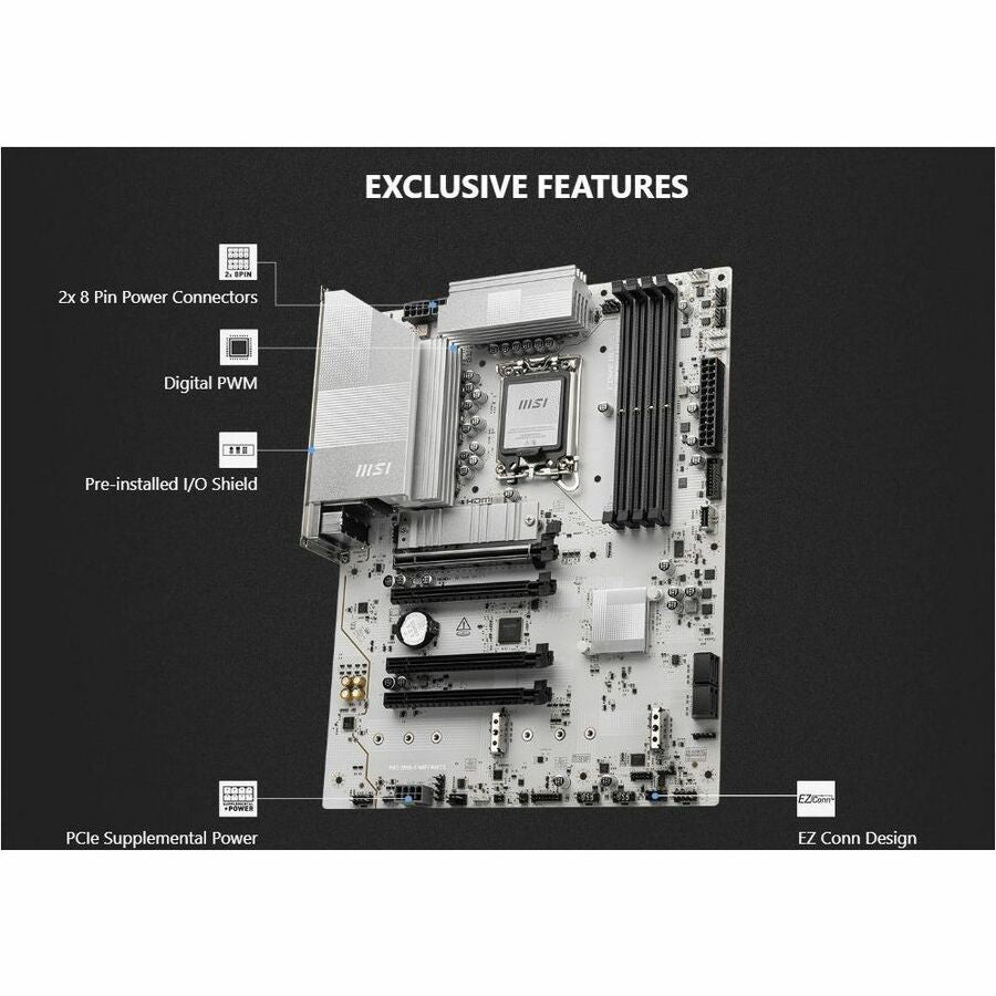 Alternate-Image6 Image for MSI Z890-S WIFI WHITE Gaming Desktop Motherboard - Intel Z890 Chipset - Socket LGA-1851 - ATX