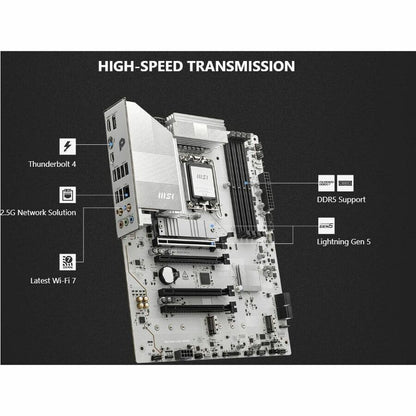 Alternate-Image7 Image for MSI Z890-S WIFI WHITE Gaming Desktop Motherboard - Intel Z890 Chipset - Socket LGA-1851 - ATX
