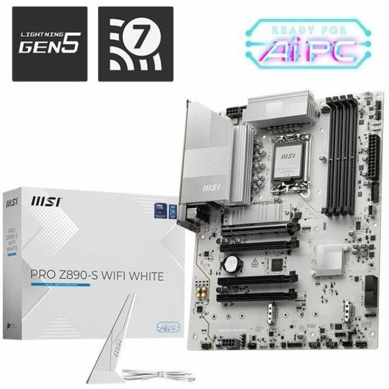 Alternate-Image4 Image for MSI Z890-S WIFI WHITE Gaming Desktop Motherboard - Intel Z890 Chipset - Socket LGA-1851 - ATX