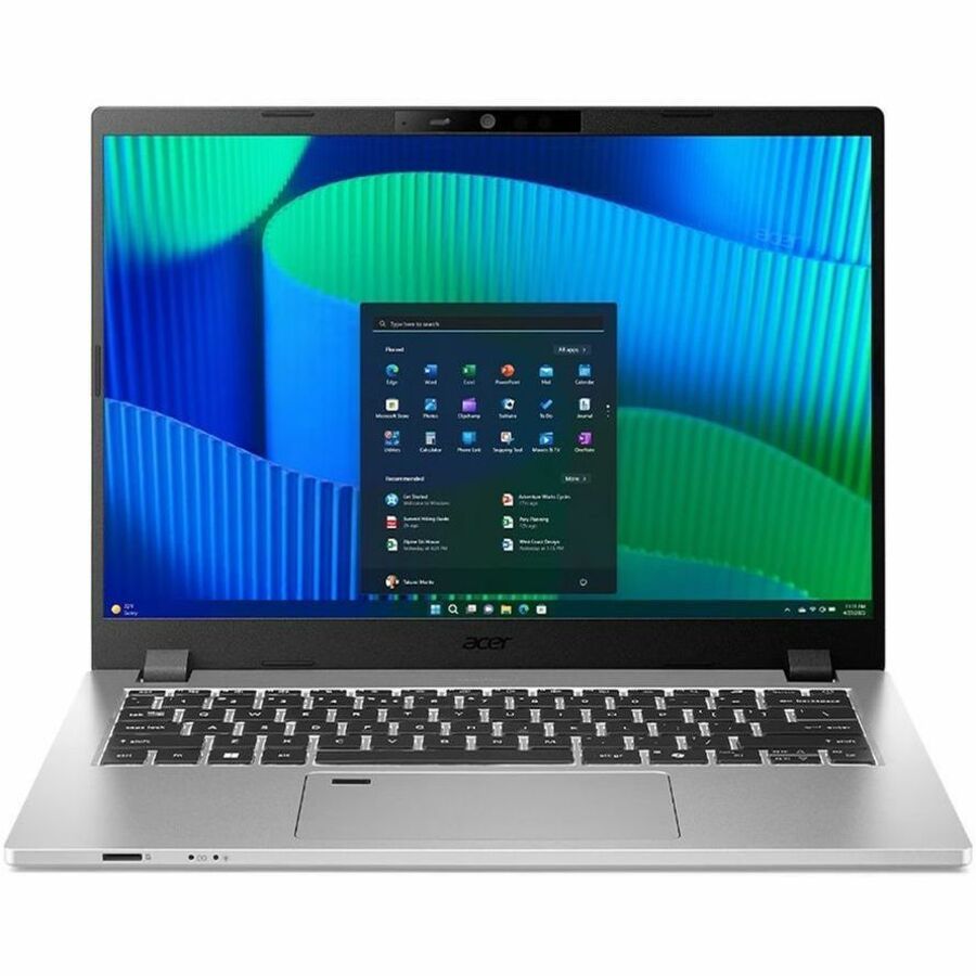 Front Image for Acer TravelMate P2 14 P214-56 TMP214-56-54NF 14" Notebook - WUXGA - 60 Hz - Intel Core 5 120U - 16 GB - 512 GB SSD - English Keyboard - Silver