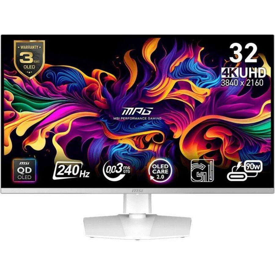 Front Image for MSI MPG 321URXW QD-OLED 32" Class 4K UHD Gaming OLED Monitor - 16:9 - Black