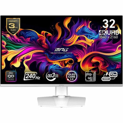 Front Image for MSI MPG 321URXW QD-OLED 32" Class 4K UHD Gaming OLED Monitor - 16:9 - Black