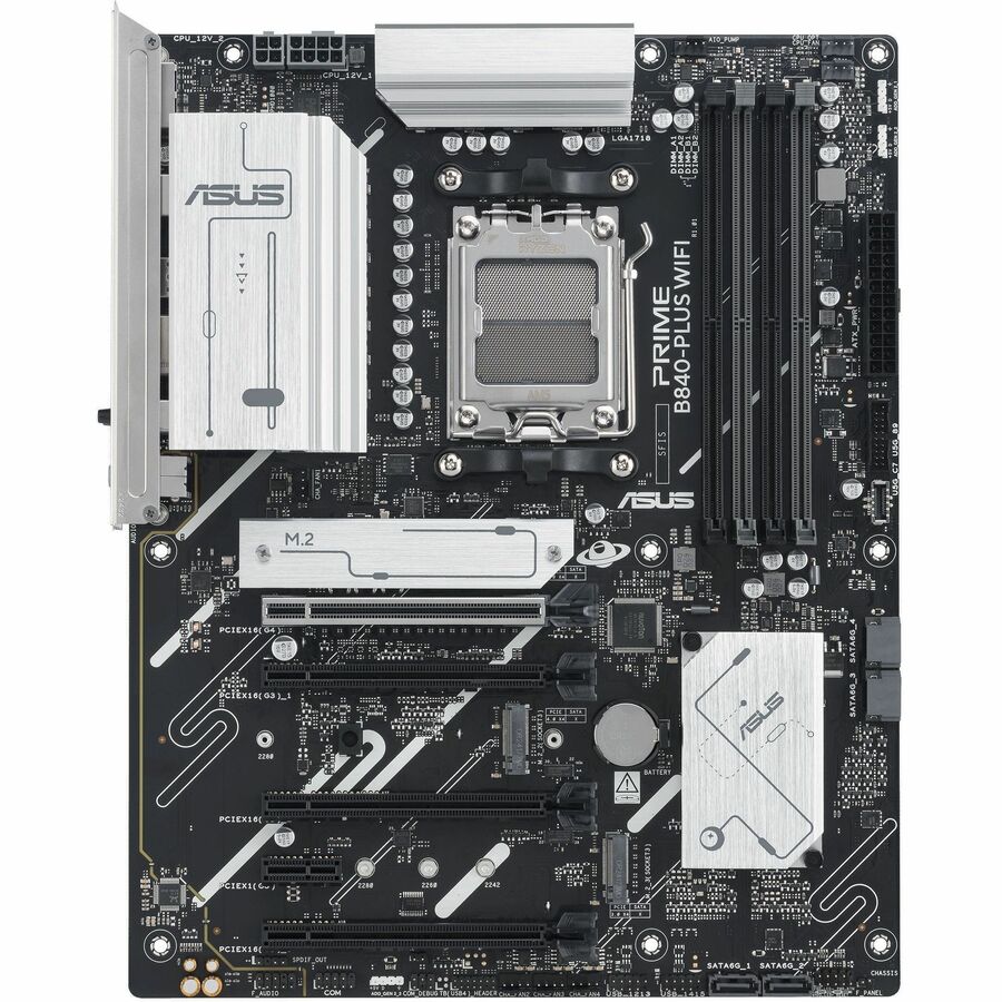 Alternate-Image1 Image for Asus Prime B840-PLUS WIFI Gaming Desktop Motherboard - AMD B840 Chipset - Socket AM5 - ATX