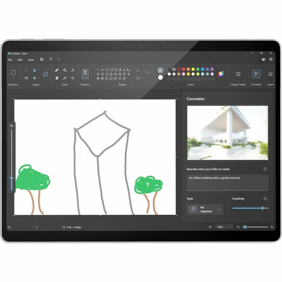 Front Image for Microsoft Surface Pro 11 Copilot+ PC Tablet - 13" - vPro Technology - 32 GB - 512 GB SSD - Windows 11 Pro - Platinum