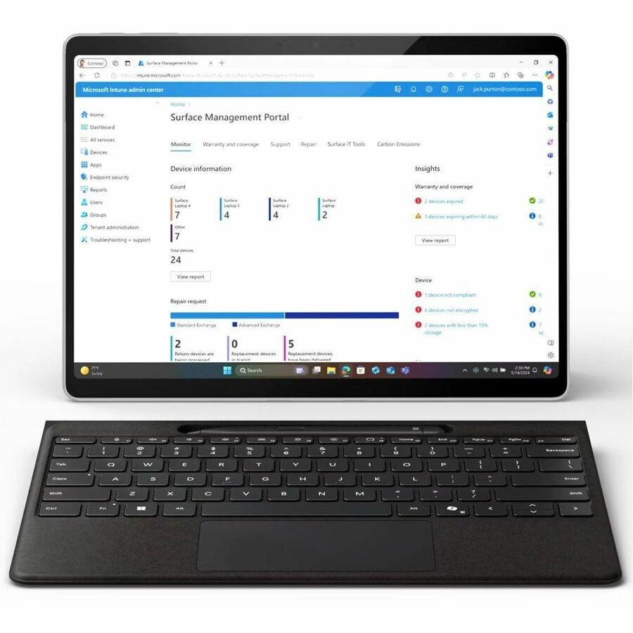 Alternate-Image2 Image for Microsoft Surface Pro 11 Copilot+ PC Tablet - 13" - vPro Technology - 16 GB - 1 TB SSD - Windows 11 Pro - Platinum