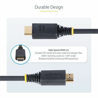 Alternate-Image3 Image for StarTech.com 1ft (30cm) High Speed HDMI Cable, 4K 60Hz/1440p 144Hz, 18Gbps, UHD HDMI 2.0 Cord, TPE Jacket