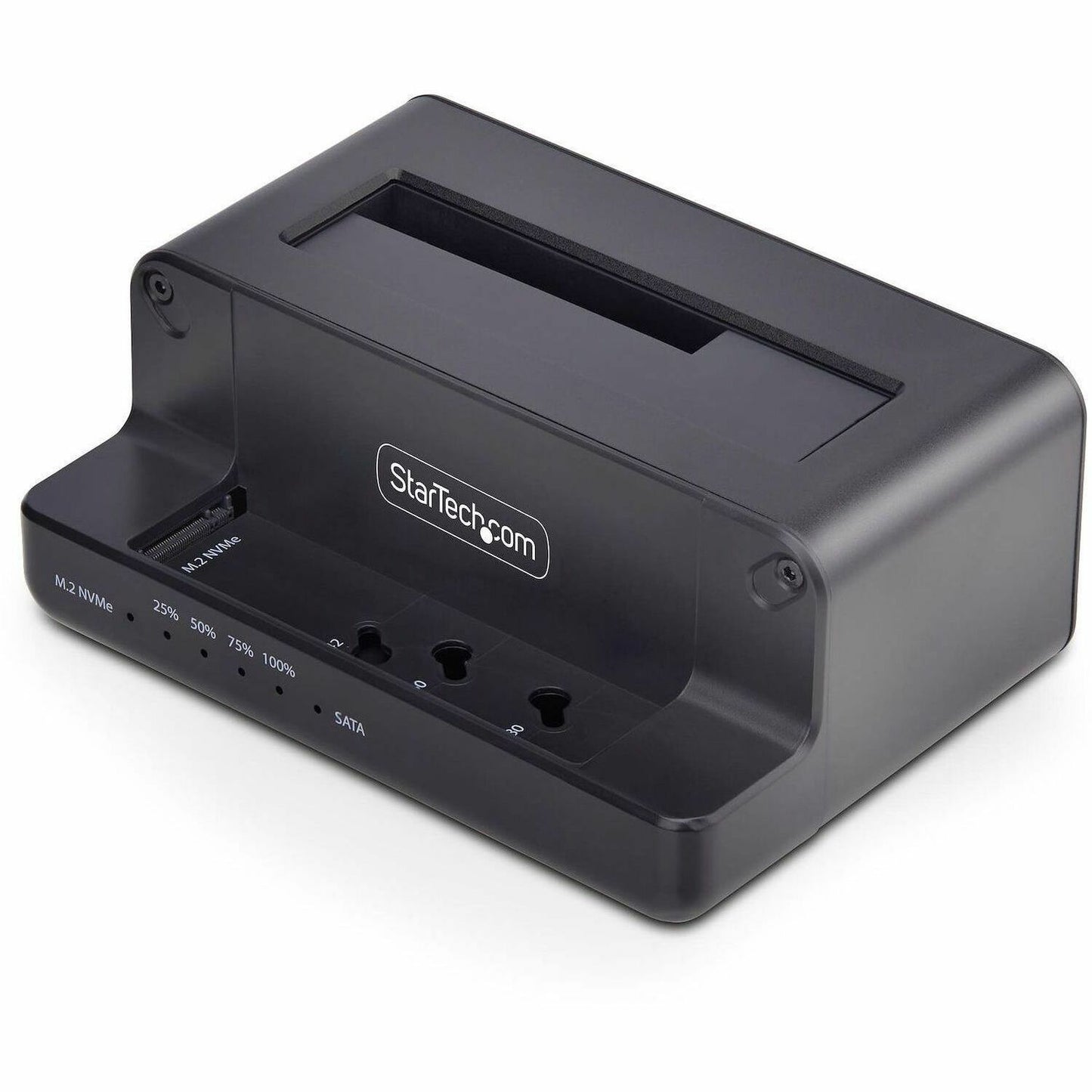 Main Image for StarTech M.2 NVMe to 2.5/3.5" SATA Drive Duplicator, Dual Bay Standalone Cloner/Dock, Bidirectional NVMe to SATA/SATA to NVMe, TAA