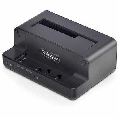 Main Image for StarTech M.2 NVMe to 2.5/3.5" SATA Drive Duplicator, Dual Bay Standalone Cloner/Dock, Bidirectional NVMe to SATA/SATA to NVMe, TAA