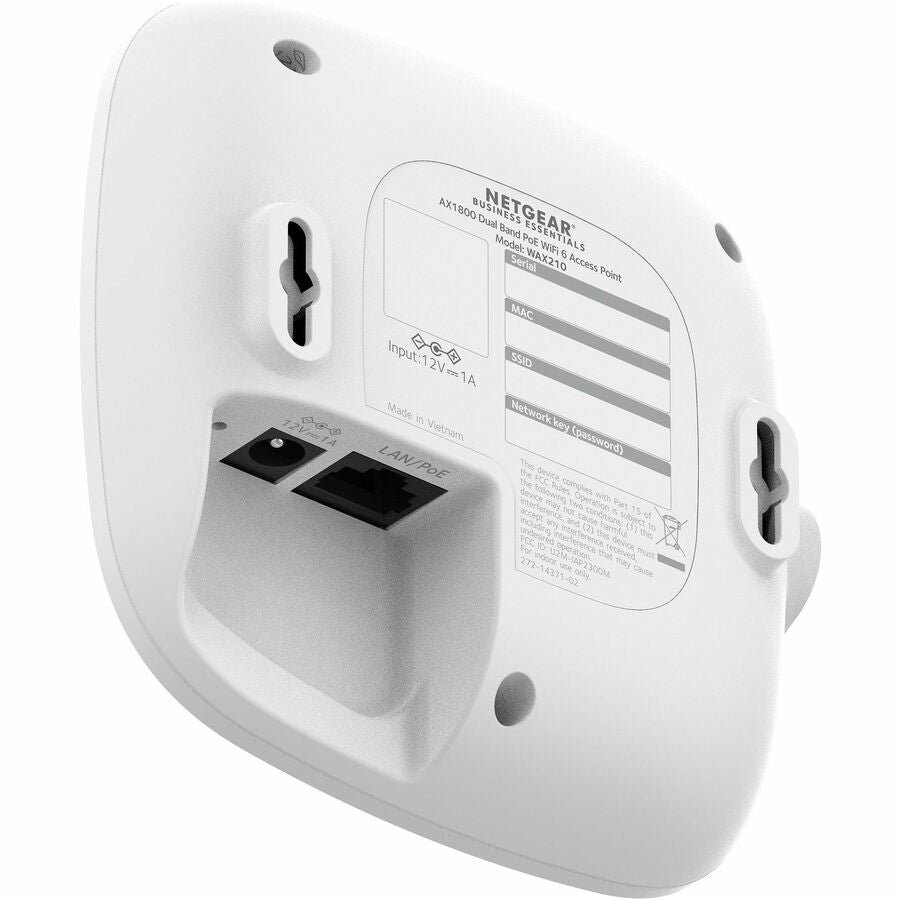 Alternate-Image3 Image for Netgear WAX210 Dual Band Wi-Fi 6 IEEE 802.11 a/b/g/n/ac/ax/e 1.80 Gbit/s Wireless Access Point - Indoor