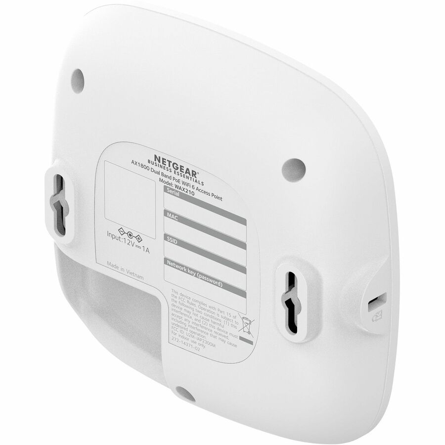 Alternate-Image6 Image for Netgear WAX210 Dual Band Wi-Fi 6 IEEE 802.11 a/b/g/n/ac/ax/e 1.80 Gbit/s Wireless Access Point - Indoor