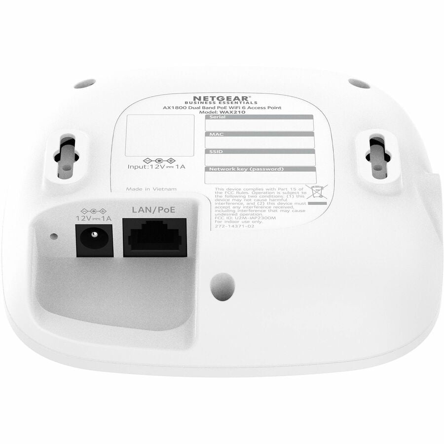 Alternate-Image8 Image for Netgear WAX210 Dual Band Wi-Fi 6 IEEE 802.11 a/b/g/n/ac/ax/e 1.80 Gbit/s Wireless Access Point - Indoor