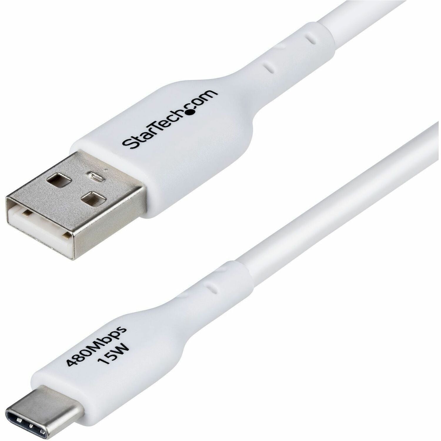 Main Image for StarTech.com 10ft (3m) USB-A to USB-C Charging Cable, Charge & Sync, 3A, USB 2.0, TPE Jacket - White USB Charging Cord