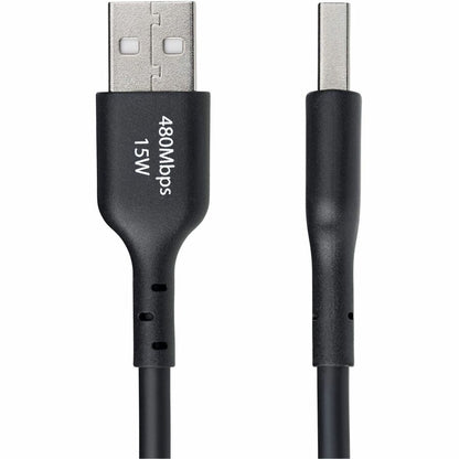 Alternate-Image1 Image for StarTech.com 10ft (3m) USB-A to USB-C Charging Cable, Charge & Sync, 3A, USB 2.0, TPE Jacket - Black USB Charging Cord