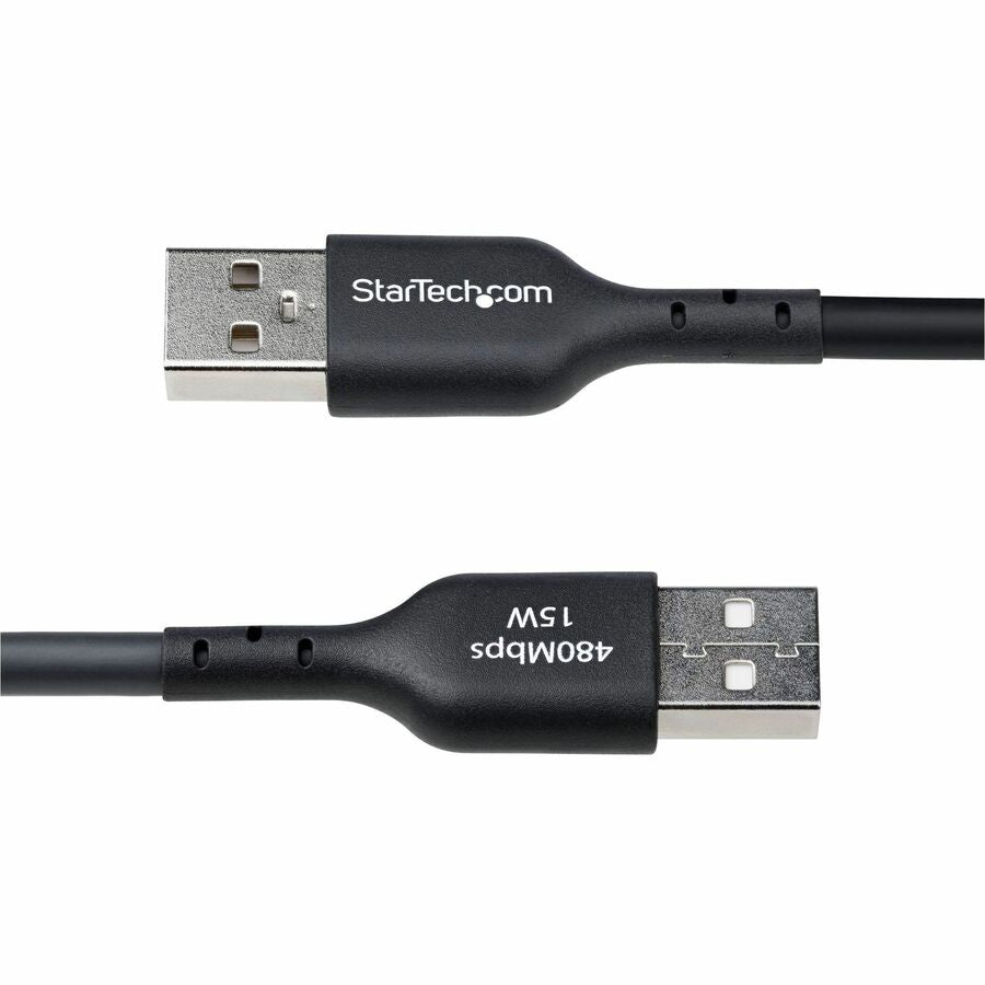 Alternate-Image3 Image for StarTech 15ft (4.5m) USB-A to USB-C Charging Cable, Charge & Sync, 3A, USB 2.0, TPE Jacket - Black USB Charging Cord