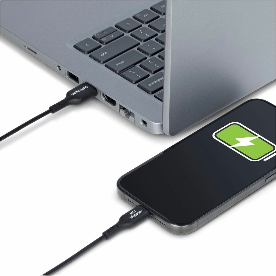 Alternate-Image7 Image for StarTech 15ft (4.5m) USB-A to USB-C Charging Cable, Charge & Sync, 3A, USB 2.0, TPE Jacket - Black USB Charging Cord