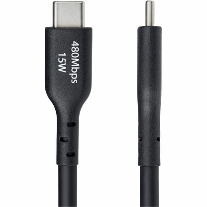 Alternate-Image2 Image for StarTech 15ft (4.5m) USB-A to USB-C Charging Cable, Charge & Sync, 3A, USB 2.0, TPE Jacket - Black USB Charging Cord