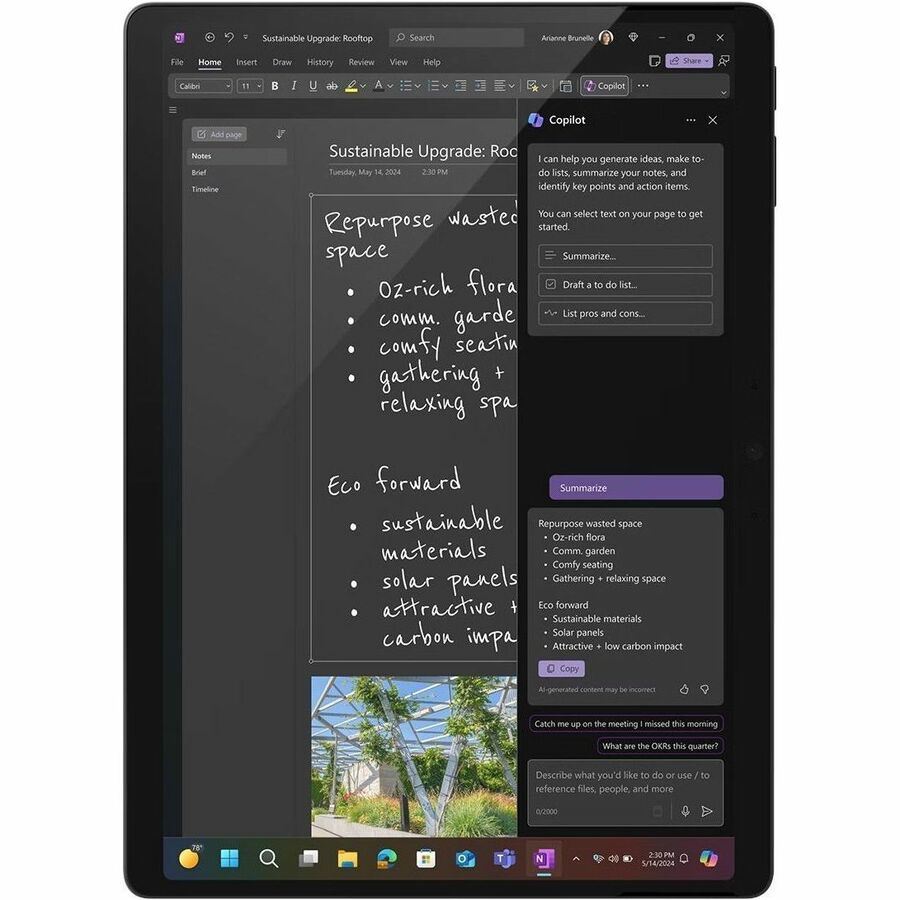Front Image for Microsoft Surface Pro 11 Copilot+ PC Tablet - 13" - 16 GB - 256 GB SSD - Black - TAA Compliant