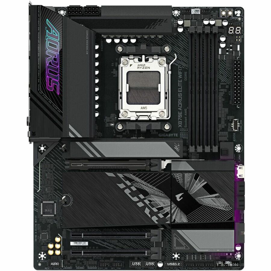 Alternate-Image1 Image for GIGABYTE Ultra Durable X870E AORUS ELITE WIFI7 Gaming Desktop Motherboard - AMD X870E Chipset - Socket AM5 - ATX