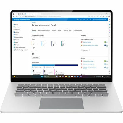 Front Image for Microsoft Surface Laptop 7 15" Touchscreen Copilot+ PC Notebook - 120 Hz - Intel Core Ultra 7 266V - 16 GB - 512 GB SSD - English Keyboard - Platinum